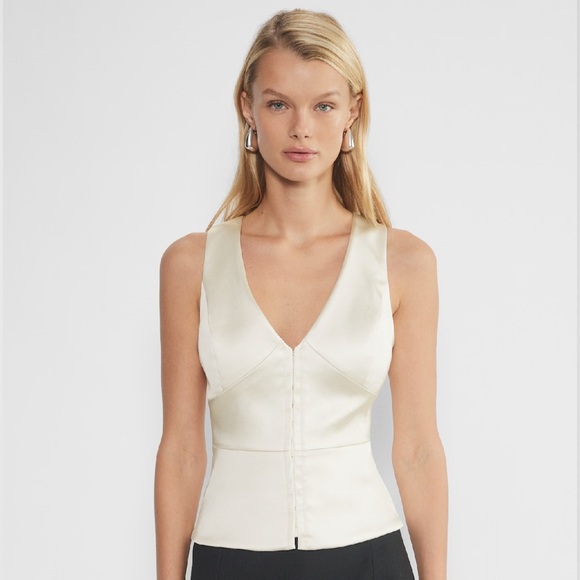 Aritzia Tops - NWT Aritzia Ten Canape Satin Top in Whisper White